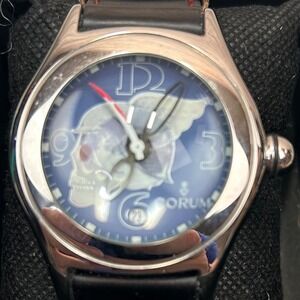 Corum Night Flyer Automatic Chronometer Men's Watch Blue Dial Adjustable Strap